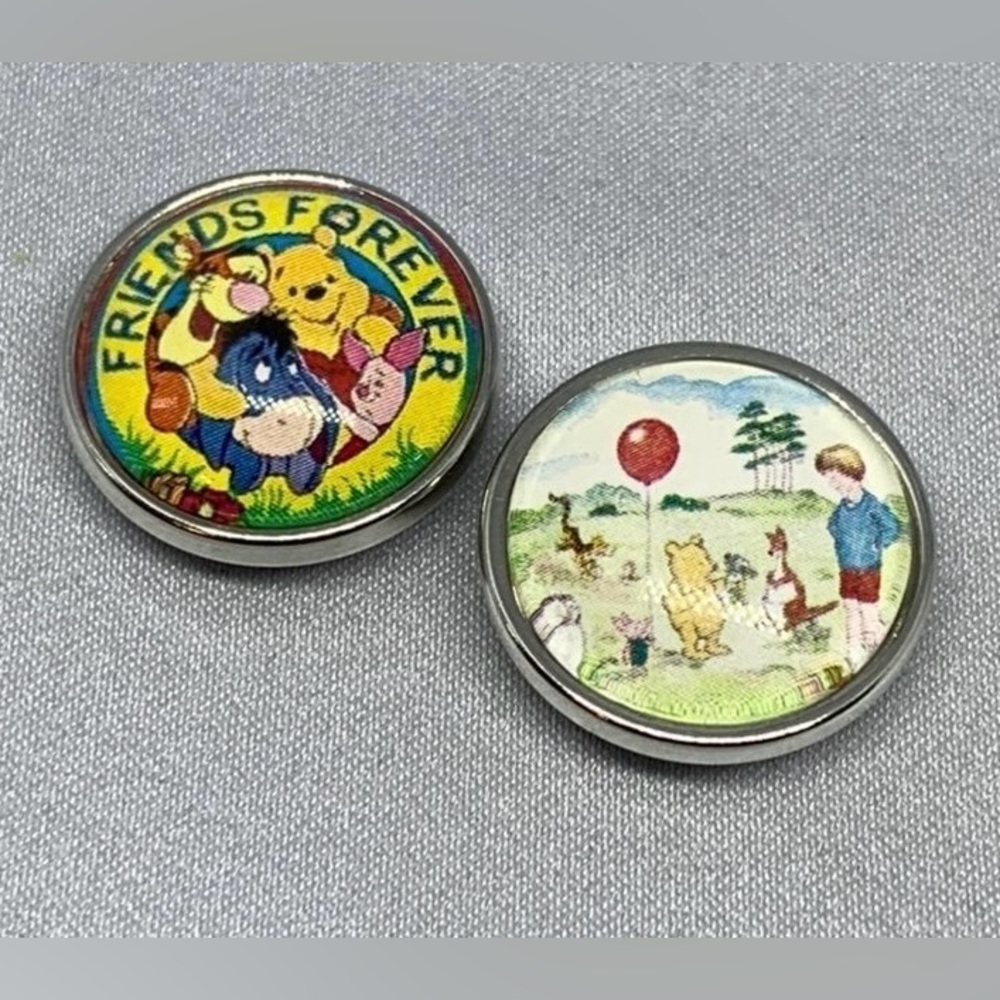 Winnie the Pooh Snap Button Charms - Set of 2